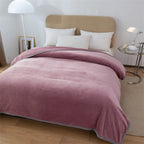 Luxury Solid Color Weighted Blanket,360 GSM Coral Fleece