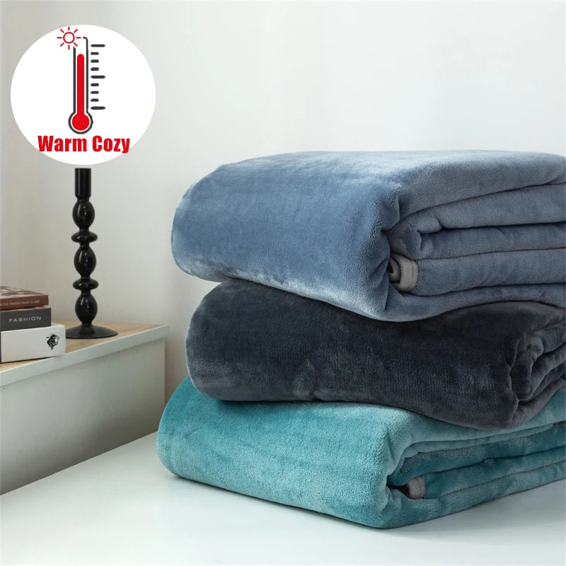 Luxury Solid Color Weighted Blanket,360 GSM Coral Fleece