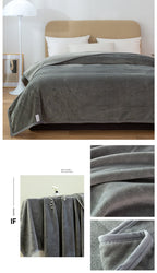 Luxury Solid Color Weighted Blanket,360 GSM Coral Fleece