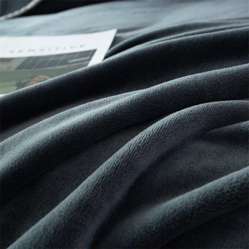 Luxury Solid Color Weighted Blanket,360 GSM Coral Fleece