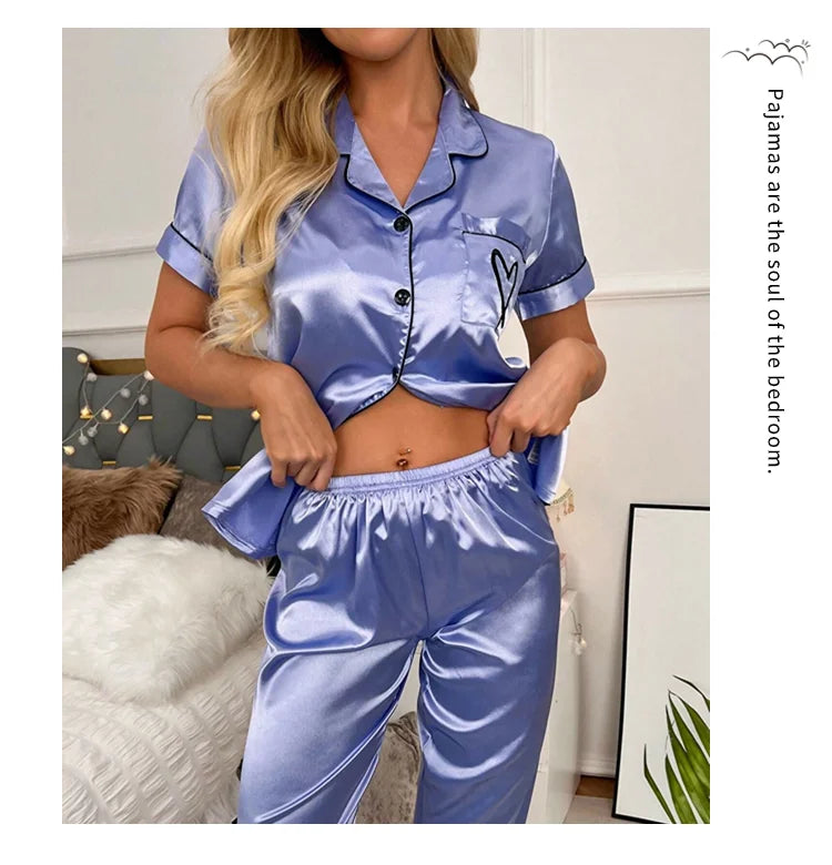Women's Satin Pajama Set