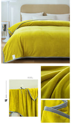 Luxury Solid Color Weighted Blanket,360 GSM Coral Fleece