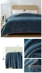 Luxury Solid Color Weighted Blanket,360 GSM Coral Fleece
