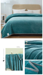 Luxury Solid Color Weighted Blanket,360 GSM Coral Fleece