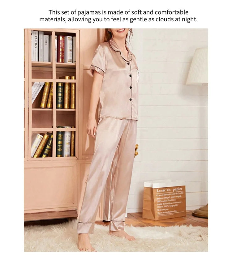 Women's Satin Pajama Set