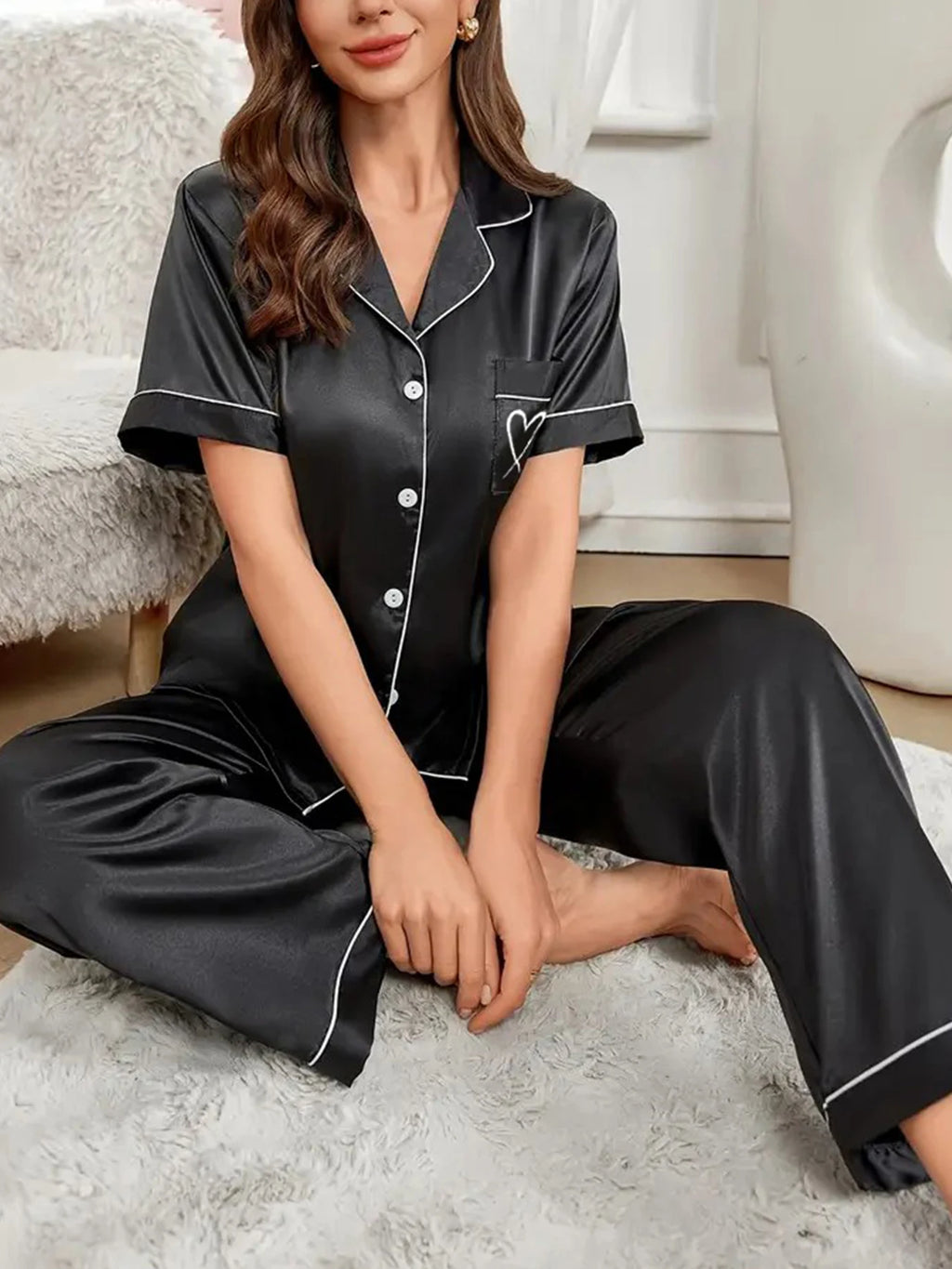 Women's Satin Pajama Set