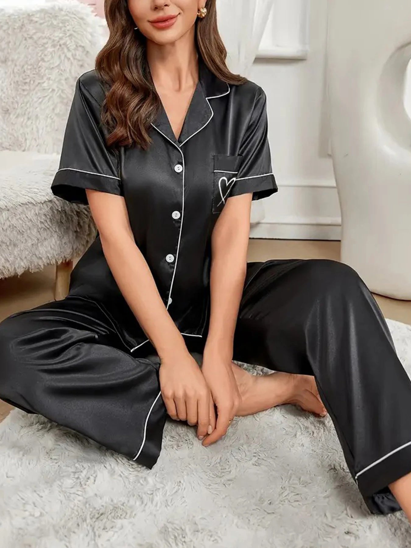 Women's Satin Pajama Set