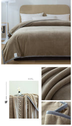 Luxury Solid Color Weighted Blanket,360 GSM Coral Fleece