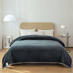 Luxury Solid Color Weighted Blanket,360 GSM Coral Fleece
