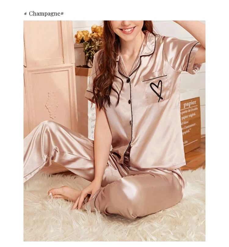 Women's Satin Pajama Set