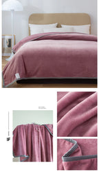 Luxury Solid Color Weighted Blanket,360 GSM Coral Fleece