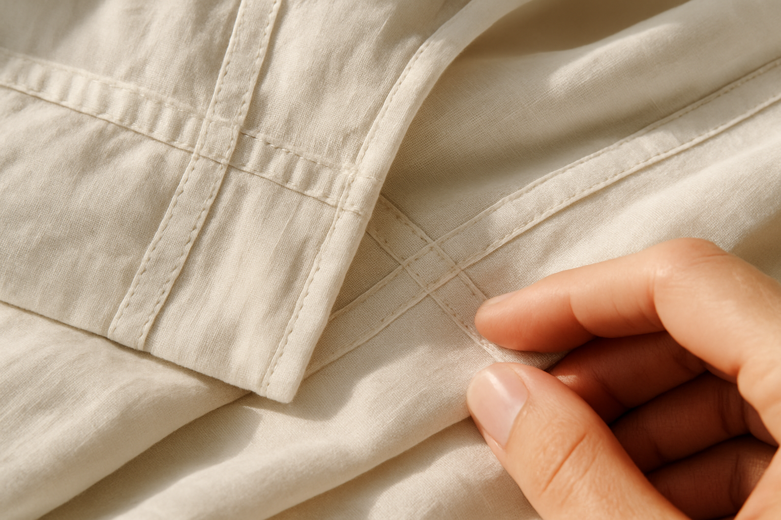 Linen Stitching Detail